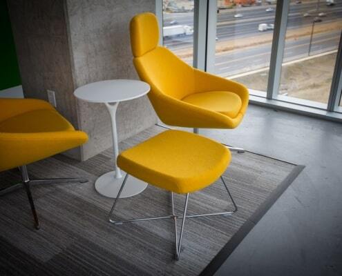 furniture adhesive in yellow chairs