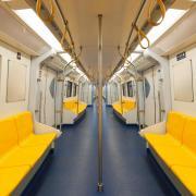 train interior with sealants for rail transport